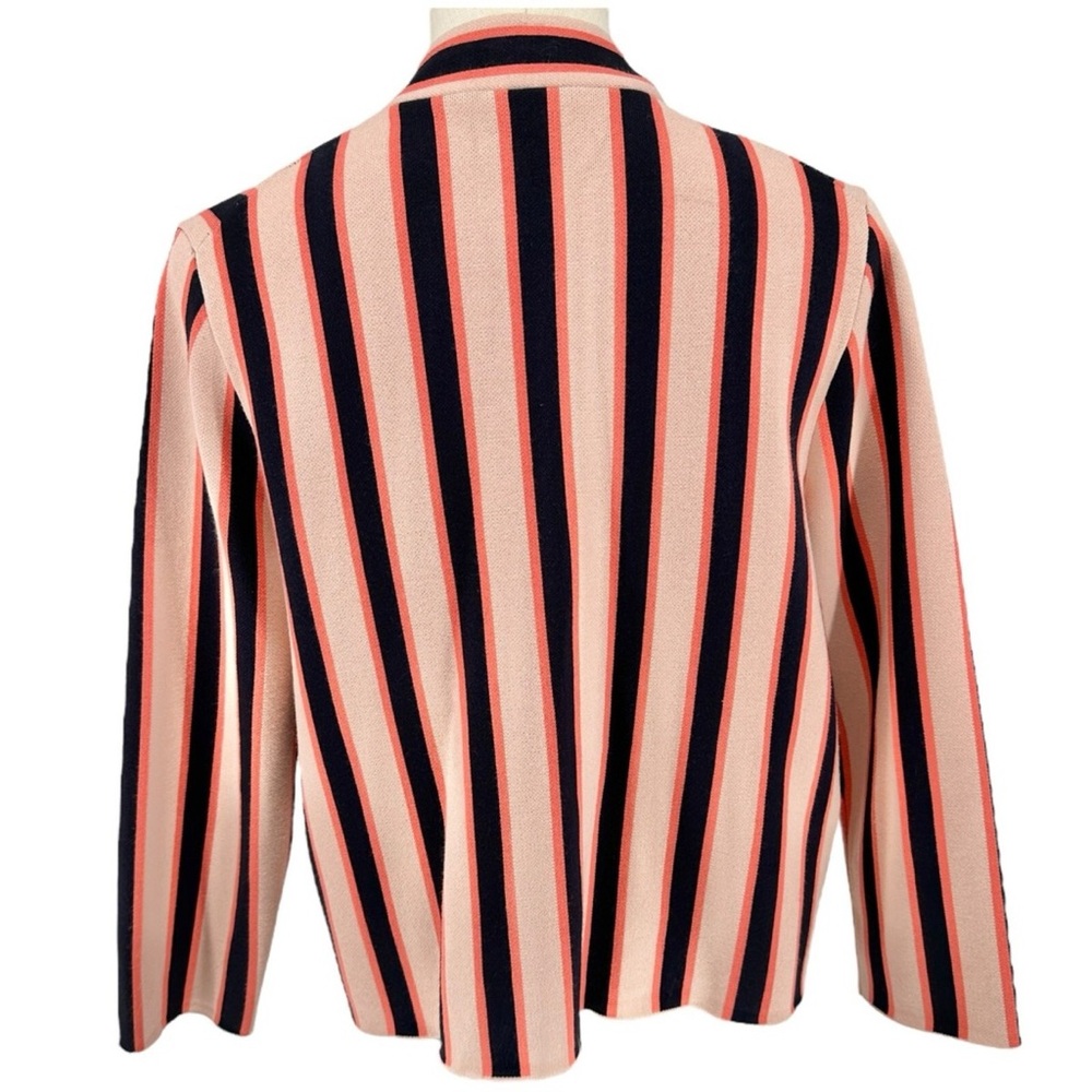 Ann Taylor Striped Sweater Cardigan - navy, Pink, peach - medium - Picture 2 of 4